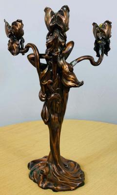 Claude Bonnefond Claude Bonnefond Art Nouveau Woman Candlestick or Statue a Pair - 2888932