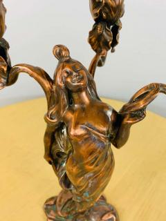 Claude Bonnefond Claude Bonnefond Art Nouveau Woman Candlestick or Statue a Pair - 2888938