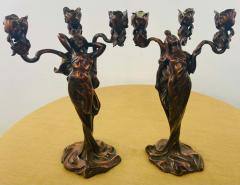 Claude Bonnefond Claude Bonnefond Art Nouveau Woman Candlestick or Statue a Pair - 2888940