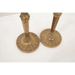 Claude Galle French 1st Empire Brass Candlesticks - 2953219