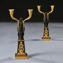 Claude Galle IMPORTANT PAIR OF EARLY EMPIRE FRENCH GILT BRONZE CANDELABRA - 2142095