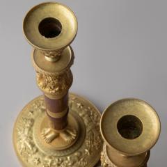 Claude Galle PAIR OF FRENCH EMPIRE GILT BRONZE AND MARBLE CANDLESTICKS - 3550699