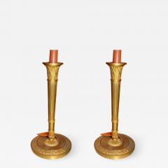 Claude Galle Pair of Empire Bronze Candlesticks - 2158210