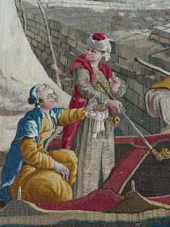 Claude Joseph Vernet The Arrival at the Port 18th Century French Antique Tapestry - 4644202