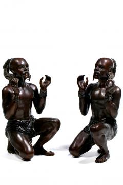 Claude Michel Clodion French Bronze Asian Figural Console Table Signed C M Clodion - 4794869
