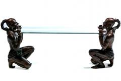 Claude Michel Clodion French Bronze Asian Figural Console Table Signed C M Clodion - 4794872