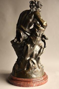 Claude Michel Clodion Large mid 19thc bronze Satyr and faun group - 4799871