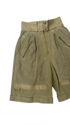 Claude Montana Claude Montana x IDEAL CUIR tan leather runway bomber and bermuda shorts - 4096872