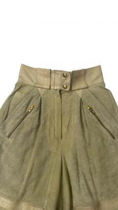 Claude Montana Claude Montana x IDEAL CUIR tan leather runway bomber and bermuda shorts - 4096908