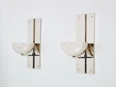 Claude Parent modernist nickel steel wall lights 1992 - 4557301
