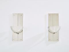 Claude Parent modernist nickel steel wall lights 1992 - 4557302