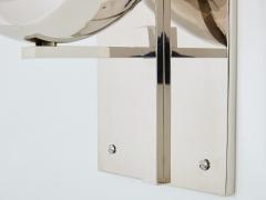 Claude Parent modernist nickel steel wall lights 1992 - 4557303
