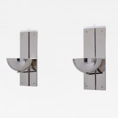 Claude Parent modernist nickel steel wall lights 1992 - 4578594