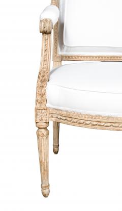 Claude S n Pair of Louis XVI Creme Painted Armchairs Signed Claude Sene - 4506892