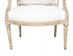 Claude S n Pair of Louis XVI Creme Painted Armchairs Signed Claude Sene - 4506893