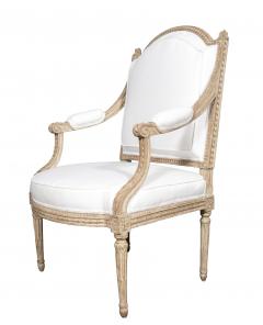 Claude S n Pair of Louis XVI Creme Painted Armchairs Signed Claude Sene - 4506911