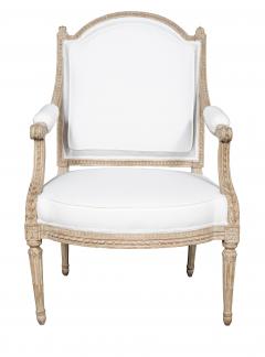 Claude S n Pair of Louis XVI Creme Painted Armchairs Signed Claude Sene - 4506919