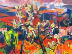 Claude Schurr Vintage Claude Schurr Monumental Abstract Oil Painting on Canvas - 4611485