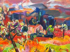 Claude Schurr Vintage Claude Schurr Monumental Abstract Oil Painting on Canvas - 4611486