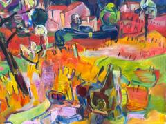 Claude Schurr Vintage Claude Schurr Monumental Abstract Oil Painting on Canvas - 4611487