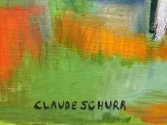 Claude Schurr Vintage Claude Schurr Monumental Abstract Oil Painting on Canvas - 4611491