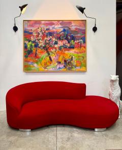 Claude Schurr Vintage Claude Schurr Monumental Abstract Oil Painting on Canvas - 4611492