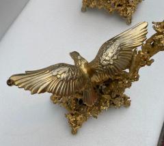 Claude Victor Boeltz 1970 Coffee Table with Eagles in Gilt Bronze Signed by Boeltz for Rom o Paris - 2990124