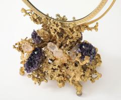 Claude Victor Boeltz 1970s Stunning Amethyst and Quartz Mirror by Claude Victor Boeltz - 4699584