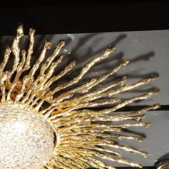 Claude Victor Boeltz Claude Boeltz Exploded Bronze 24 Karat Gold Sunburst Flush Mount Chandelier - 2551371