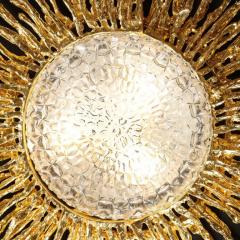 Claude Victor Boeltz Claude Boeltz Exploded Bronze 24 Karat Gold Sunburst Flush Mount Chandelier - 2551373