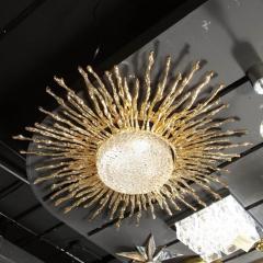 Claude Victor Boeltz Claude Boeltz Exploded Bronze 24 Karat Gold Sunburst Flush Mount Chandelier - 2551383