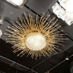 Claude Victor Boeltz Claude Boeltz Exploded Bronze 24 Karat Gold Sunburst Flush Mount Chandelier - 2551385