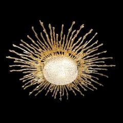 Claude Victor Boeltz Claude Boeltz Exploded Bronze 24 Karat Gold Sunburst Flush Mount Chandelier - 2551386