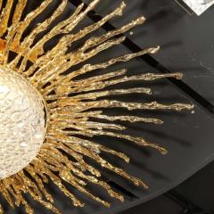 Claude Victor Boeltz Claude Boeltz Exploded Bronze 24 Karat Gold Sunburst Flush Mount Chandelier - 2551390