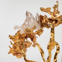 Claude Victor Boeltz Claude Boeltz Exploded Bronze Picture Frame w 24kt Gold Rock Crystal Details - 1580670