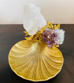 Claude Victor Boeltz Claude Victor Boeltz Golden Crystal French 1970s Table Sculpture - 2037817