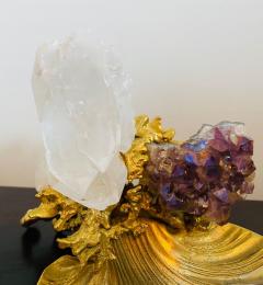 Claude Victor Boeltz Claude Victor Boeltz Golden Crystal French 1970s Table Sculpture - 2037824