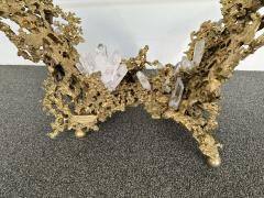 Claude Victor Boeltz Gilt Bronze and Quartz Stone Coffee Table by Boeltz France 1970s - 3341931