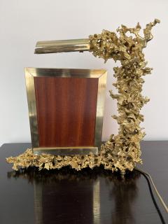 Claude Victor Boeltz Large Gilt Bronze and Dioptase Lamp Picture Frame by Boeltz France 1970s - 2448892