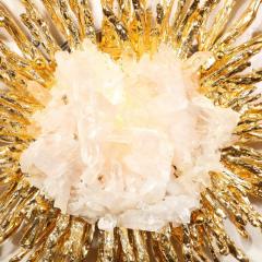 Claude Victor Boeltz Modernist 24 Karat Gold Exploded Starburst Sconce w Quartz by Claude Boeltz - 3409205