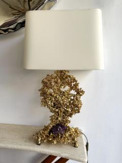 Claude Victor Boeltz Pair of Gilt Bronze Amethyst Lamps by Boeltz France 1970s - 3533283