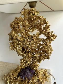 Claude Victor Boeltz Pair of Gilt Bronze Amethyst Lamps by Boeltz France 1970s - 3533286