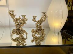 Claude Victor Boeltz Pair of Gilt Bronze Candlesticks by Boeltz France 1970s - 2555716