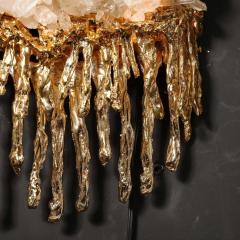 Claude Victor Boeltz Pair of Modernist Sconces in Exploded 24K Gilt Bronze Crystal by Claude Boeltz - 3473786