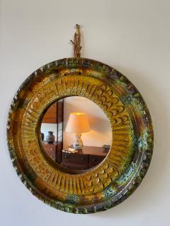 Claudio Pulli Ceramic Mirror by Claudio Pulli Italy 1960s - 3004987