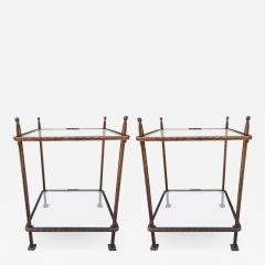 Claudio Rayes Pair of Bronzed Iron Side Tables by Claudio Rayes - 1187995