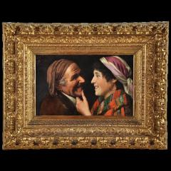 Claudio Rinaldi Claudio Rinaldi Italian fl 1860 1900 Flirtation Oil On Canvas - 3881035