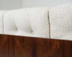 Claudio Salocchi Mid Century Sofa Oriolo by Claudio Salocchi for Sormani Wood and White Fabric - 4323962