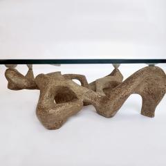 Claudio Trevi 1970s Rectangular Coffee Table in Cement and Transparent Glass by Claudio Trevi - 4219978