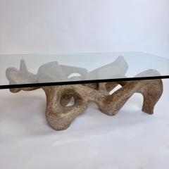 Claudio Trevi 1970s Rectangular Coffee Table in Cement and Transparent Glass by Claudio Trevi - 4219988